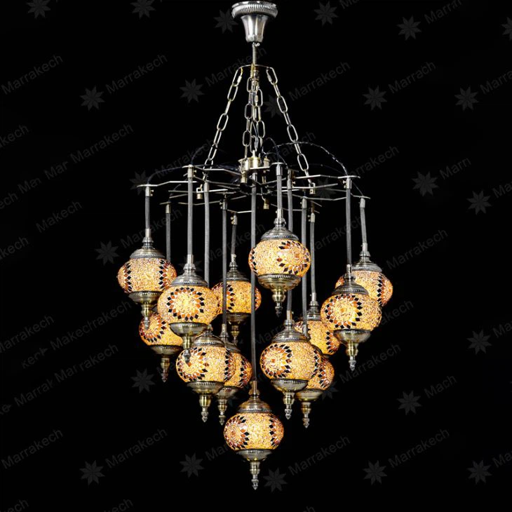 Glass Mosaic Chandelier Lamp